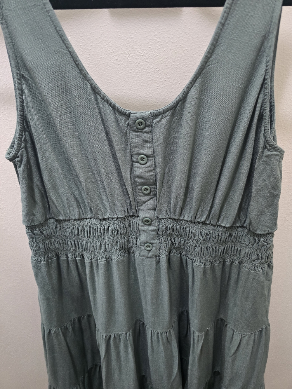 ​ee:some Sage Green Tiered Mini Dress - Picture 2 of 10